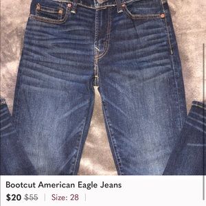 Bootcut American eagle jeans.